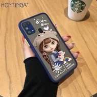 Hontinga เคสมือถือ เคสโทรศัพท์ เคส Samsung Galaxy M31น่ารักสายรุ้งหญิงสาวน่ารักมีน้ำค้างแข็งโปร่งใส Hard เคสโทรศัพท์อนิเมะเต็มรูปแบบเคสโทรศัพท์เลนส์ตัวปกป้องกล้