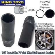 King Toyo Sport Rim 7 Point Impact Box Socket For Car Automotive Sector