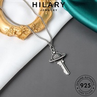 HILARY JEWELRY For Perempuan Rantai 純銀項鏈 Key Accessories 925 Leher Necklace Perak Korean Women Sterling Chain Silver Pendant Vintage Original N75