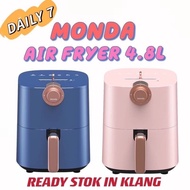 ❥Monda Air Fryer 4.8L  7L Oil Free Single Pod Non Stick Timer Kitchen Healthy Pink 空氣炸鍋 4.8 litre☃