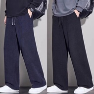 Track Pants Men's Cuffed Joggers 400g Thick Cotton Korean Fashion Loose Casual All-match Streetwear 