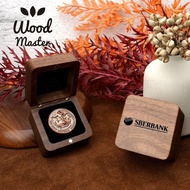 Solid Wood Commemorative Coin Box Medal Medal Gift Box Flip Storage Gift Box Medal Coin Ancient Coin