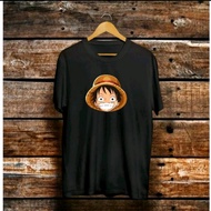 KAOS TSHIRT KAOS DISTRO ANAK ANIME ONEPIECE LUFFY SMILE WIBU LAKI LAKI PEREMPUAN COWOK CEWEK USIA UM