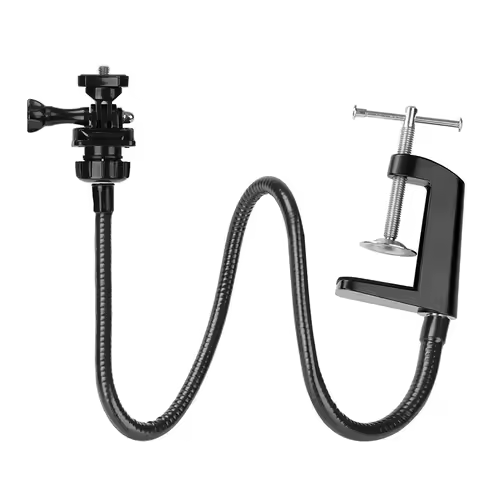 Webcam Stand, Upgraded Webcam Mount Stand with Flexible Gooseneck Arm and Clamp, Suit for Logitech W