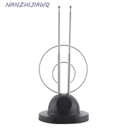 NANZHIJIAWQ TV Antenna Zoom Function Universal Mini Two Loop Antennas Color TV HDTV Receive Receiver