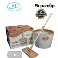 SupaMop S800 Brown Flat Spin Manual Press Cleaning Mop