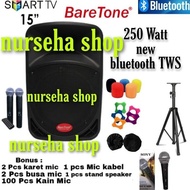 KELUARAN TERBARU SPEAKER PORTABLE BARETONE 15 INCH 250 WATT ORIGINAL