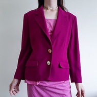 GENNY By GIANNI VERSACE 復古紫粉色羊毛西裝外套義大利製造 尺