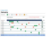 Excel template to manage employee's attendance schedule