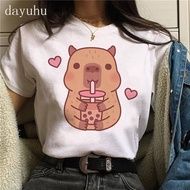 CODFunny 90s Capybara Tshirt Women T-Shirt Capibara Cartoons Clothes Girl Capybaras T Shirt Female C
