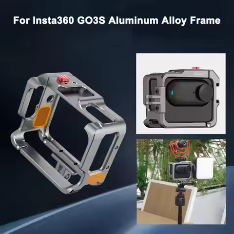 Metal Cage For Insta360 GO 3/3S Aluminum Alloy Camera Frame With Cold Shoe Mounts Anti-Shock Protect