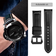 ของแท้ หนัง สายนาฬิกาสําหรับชาย Panerai Oil Wax หนัง 24 มม. 26 มม. Vintage Cowhide นาฬิกา < Ne2> อุป