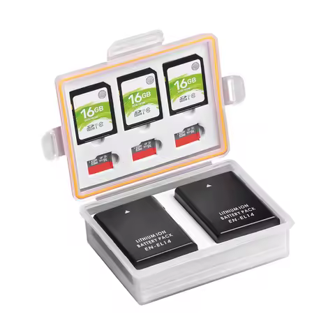 Camera Battery Storage Box SD TF Memory Card Case for Camera Battery ENEL14 ENEL9 ENEL20 LPE5 LPE8 L