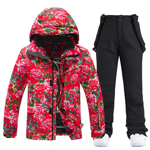 New Democratic Wind Ski Suit Women's and Men's Suit Outdoor Ski Clothing Snowboard Ski Suit Set