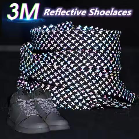 3M Reflective Flat Shoelaces for Sneakers Colorful Reflective Shoe Laces Luminous Shoelace 100/120/1