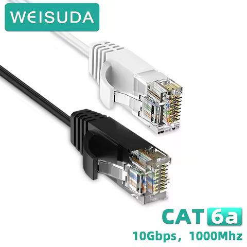 Cat6A Ethernet Cable 10Gbps 500MHz Ultra Slim UTP LAN Cable for PS5/Xbox/PC Gold Plated RJ45 5m Blac