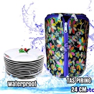 Tas Piring 24cm Waterproof Tahan Air/ Tempat Penyimpanan Piring Anti Debu