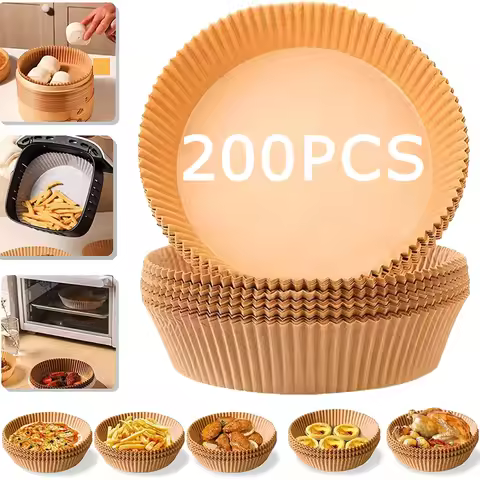 Air Fryer Baking Paper Liners 16/20cm Disposable Round Oil-Proof Sheets for Oven BBQ Grill Pan, Non-
