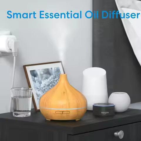 Meross Smart WiFi Wooden Essential Oil Diffuser Air Humidifier Voice Control Humificador For Bedroom
