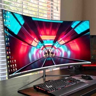 skze monitor komputer 4K 24 27 32 inci 2K 144HZ gaming ips skrin melengkung hdmi definisi tinggi tan