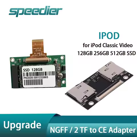 NGFF to CE Adapter Card / Dual TF to CE Adapter Card / Cable for iPod Classic Video / 128GB 256GB 51