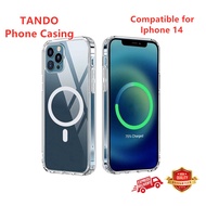 Transparent Clear Case with Magnetic Wireless Ring Tando Compatible for iPhone 14 Pro Max l 苹果14手机壳