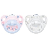 NUK - Happy Days 矽膠奶嘴 2 個裝 (0-6m) 白色 / 粉紅色