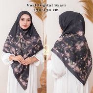 Sublimation Voile Square Hijab with Syar'i Motif 130 x 130 Square Hijab with EC 005 Pattern