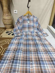 gamis kotak katun triset//brand mall inji terbaru gamis kota kotak gamis wanita