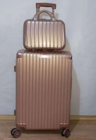 ONE - 子母行李箱手提化妝箱26吋（玫瑰金）