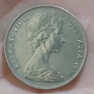 uang koin Australia 10 cent 1976. 