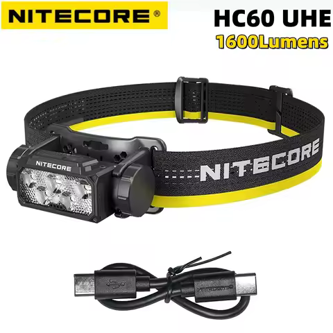 New Arrival NITECORE HC60 UHE Headlights USB-C Rechargeable 1600Lumens 6 x NiteLab UHE LEDs Headlamp