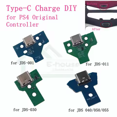 New Arrival DIY Type-C Charging Port For Playstation 4 PS4 JDS 001 011 030 040 050 055 Original Cont