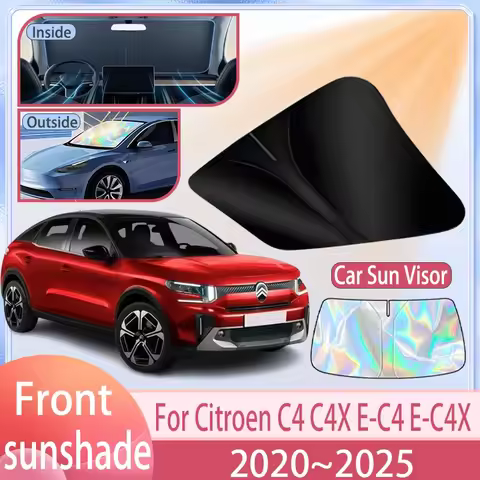 Car Sunshade For Citroen C4 C4X E-C4 E-C4X 2020~2025 2024 2023 Front Windshield Sun Visor Cover Anti
