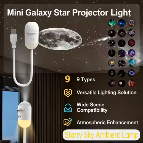 LED Galaxy Projector Night Light Rotatable Starry Sky Ambient Lamp Mini Galaxy Ceiling Projector Lig