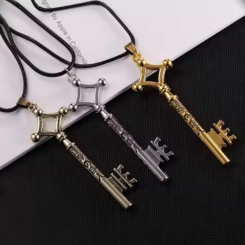 Anime Attack Titan Key Necklace Shingeki No Kyojin Eren Same Style Sweater Chain Cosplay Accessories