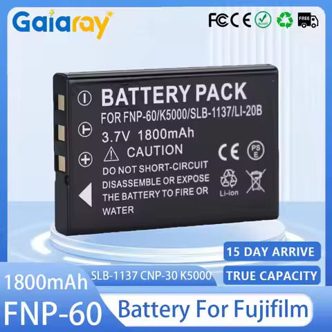 NP-60 FNP60 Camera Battery 1800mAH SLB-1137 CNP-30 K5000 Li-20B Rechargeable Battery for Fujifilm F5
