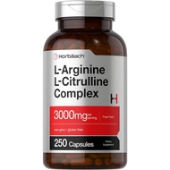 Horbäach L-Arginine L-Citrulline Complex | 3000mg | 250 Capsules | Non-GMO, Gluten Free Supplement