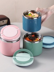 1 Piece Stainless Steel Insulated Food Container, Perfect For Bringing Lunch To Work Or School, Roun