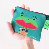E*group小方塊包 雙面設計 阿蛙鄉村零錢包 卡片包 貓 青蛙