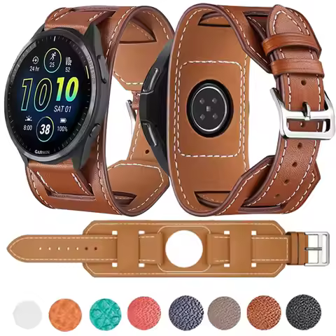 20mm 22mm Leather Strap for Garmin Forerunner 265 965 955 55 245 165 Bracelet watchband For Garmin V