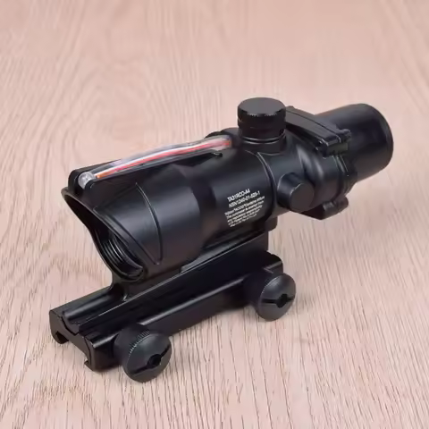 Hunting Riflescope Chevron Cross Trijic ACG 4X32 Fiber Optical Scope Red Green Illuminated Tactical 