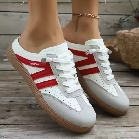 Women Mules Shoes Sports Round Toe Flat Female Footwear Casual Sneakers Clogs Platform Summer Slip o
