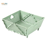 Plastic  Colander - Foldable Drain Basket with Resting Feet - Kitchen Food Strainer - Space-Saving  