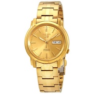 [𝐏𝐎𝐖𝐄𝐑𝐌𝐀𝐓𝐈𝐂] Seiko 5 SNKK76K1 SNKK76 Automatic Gold Tone Stainless Steel Men's Casual Day Date Watch