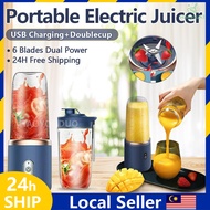 H&Y 400ml Electric fruit juicer blender juice mixer mini Wireless Portable household USB Charging 6 