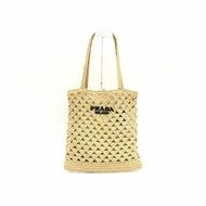 Prada 米色 編織 tote 肩背包