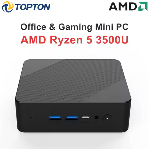 Topton Cheap AMD Mini PC Ryzen 5 3500U Barebone Office Computer Windows 11 2xDDR4 M.2 NVMe Gaming De
