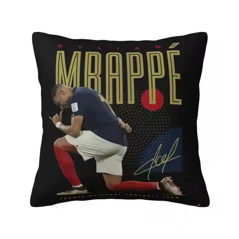 Custom Mbappes KM Football Soccer Star Pillow Case Decoration Fashion Physical Culture Chair Cushion