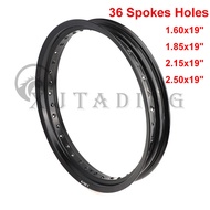Bahagian Motosikal 19 Inci 1.60/1.85/2.15/2.5x19 Inci 36 Lubang Jejari Rim Roda Motosikal Aloi Alumi